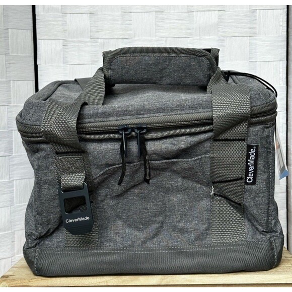 CleverMade Seaside Cooler 18 Collapsible Cooler Bag, 18 Can - Gray NWT - Picture 2 of 16